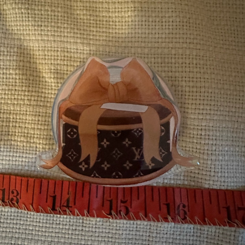 Brown and Pink Designer-Inspired Sticker